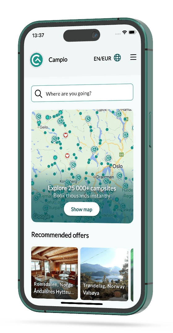 Campio mobile app interface