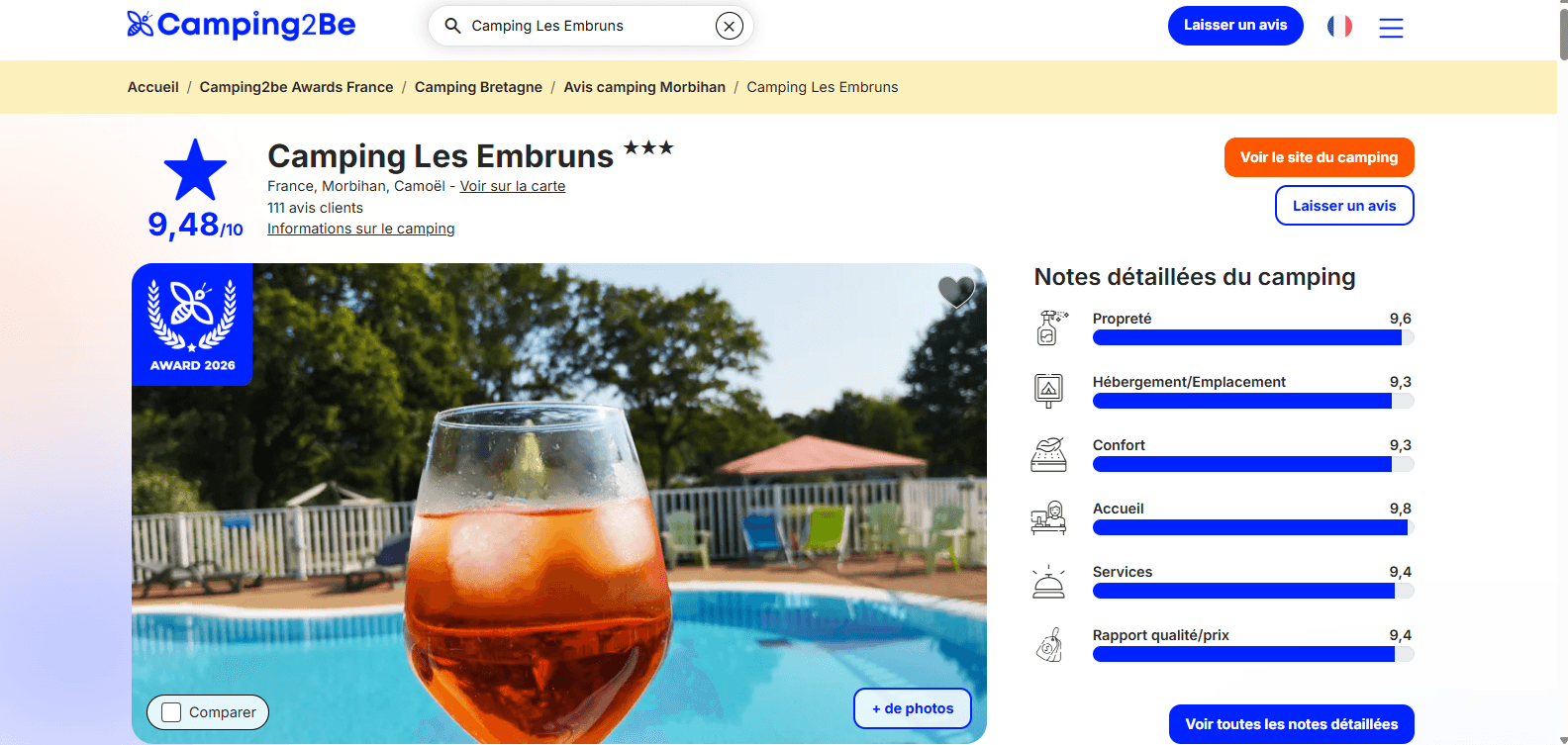 A scenery from Camping Les Embruns